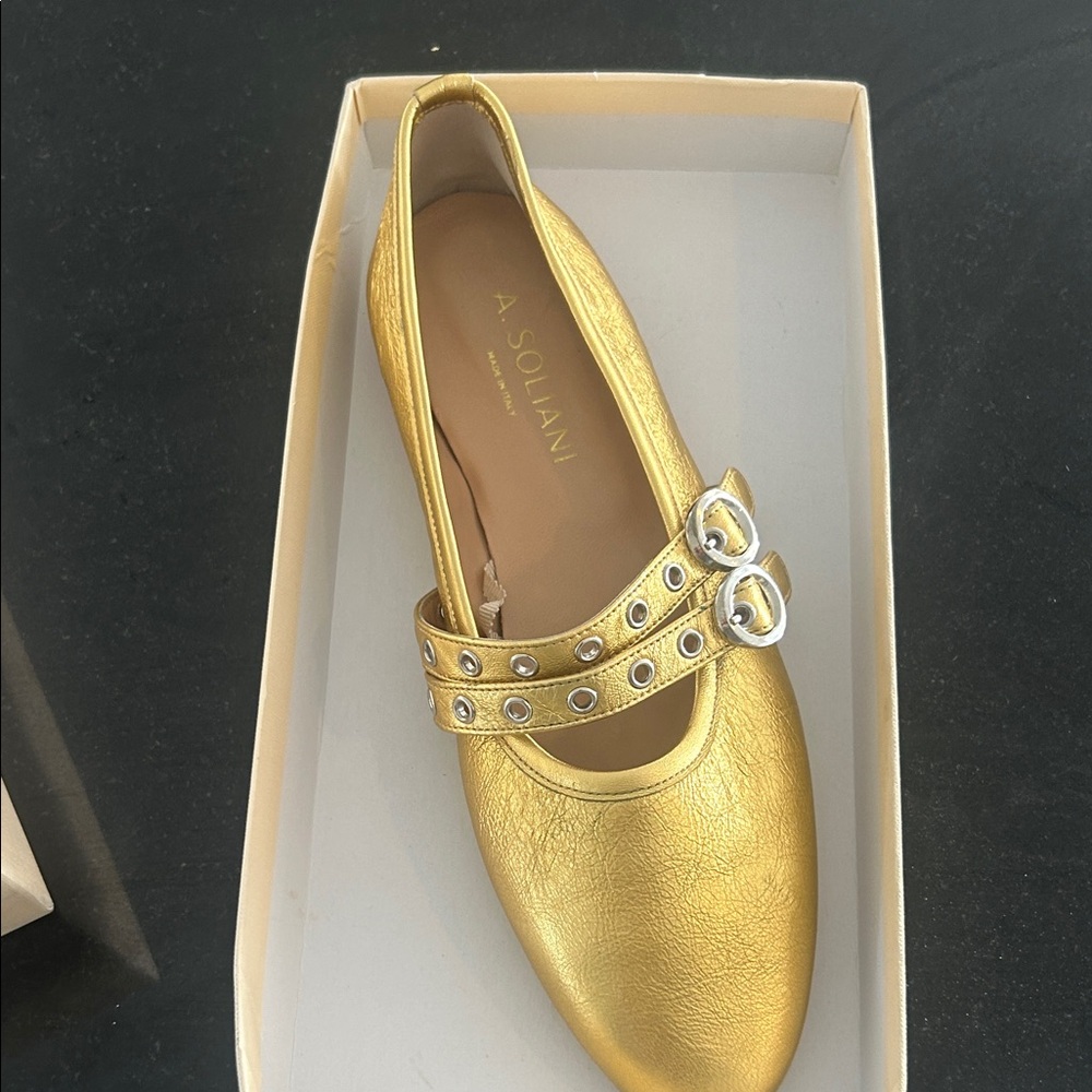 A. Soliani Gold Women's Flats